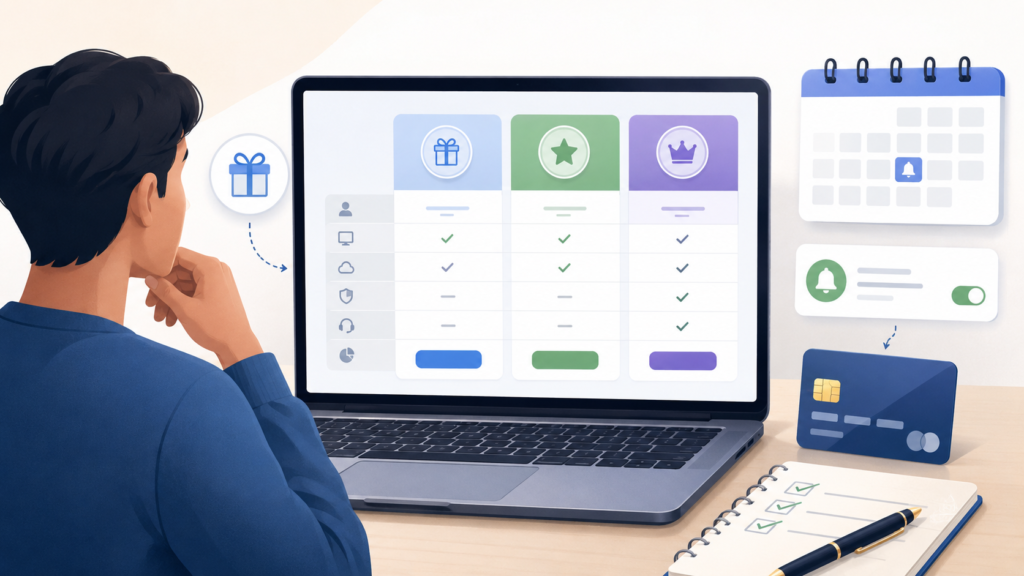 How to Compare Free Trials and Paid Plans Without Getting Stuck